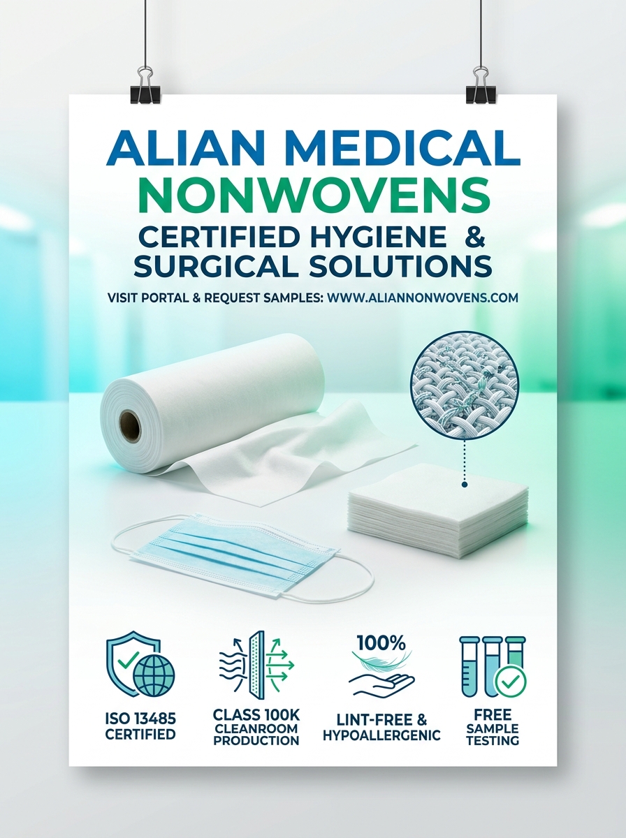 Medical grade spunlace fabric